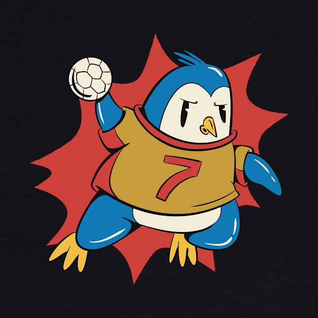 Penguin Handball  P R t shirt by LindenDesigns